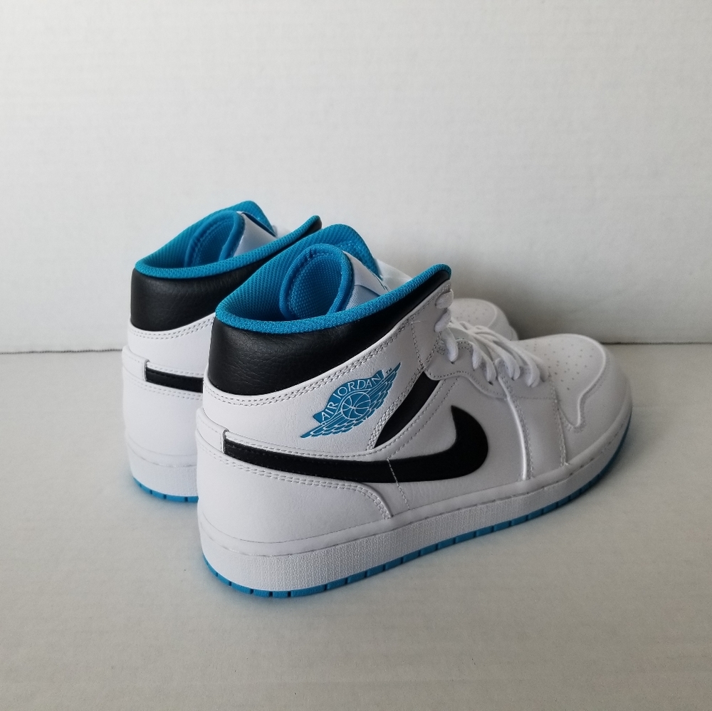 Nike Air Jordan 1 Mid White Laser Blue Men's 10 - Picture 5 of 10